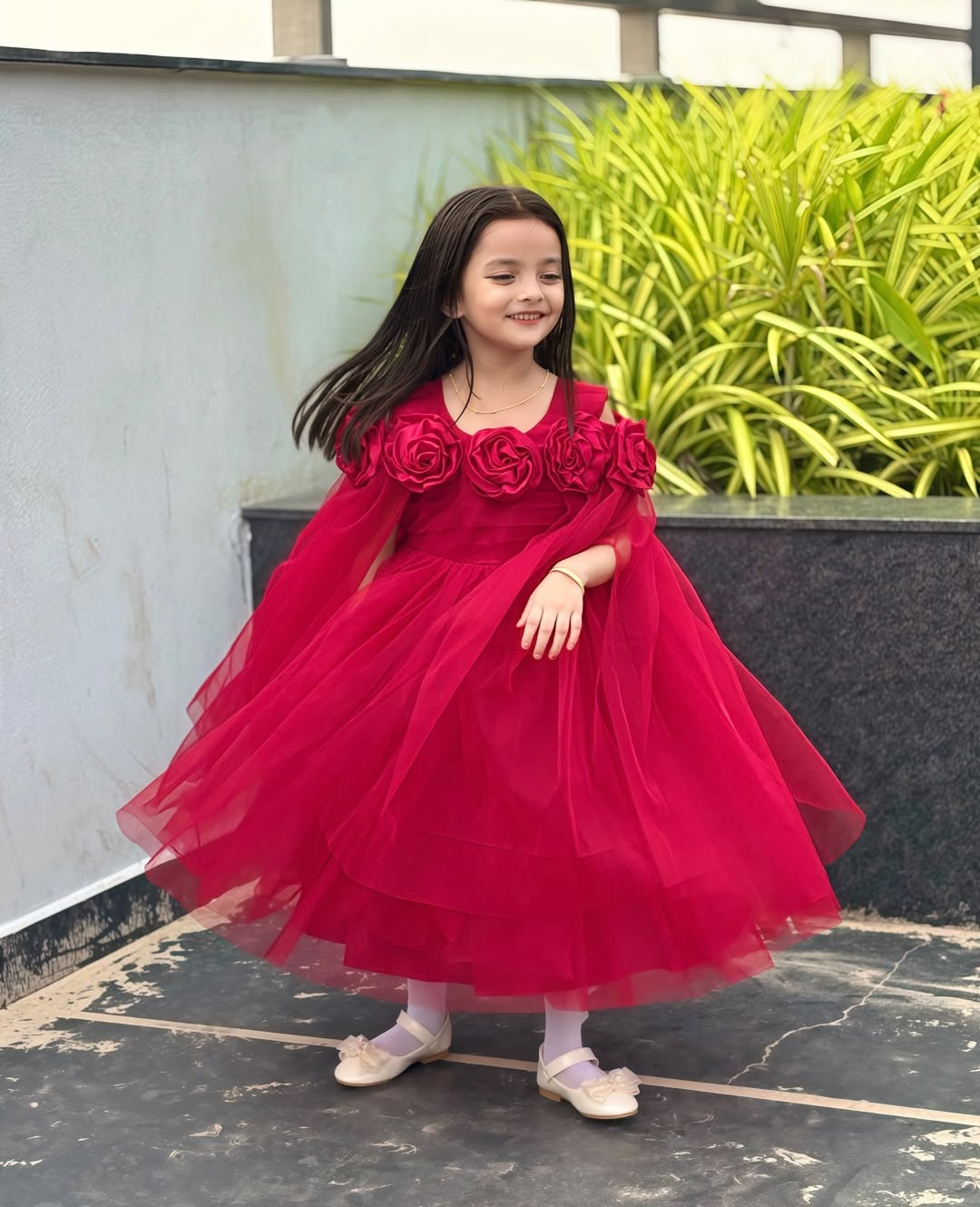 Royal Red Princess Partywear Gown