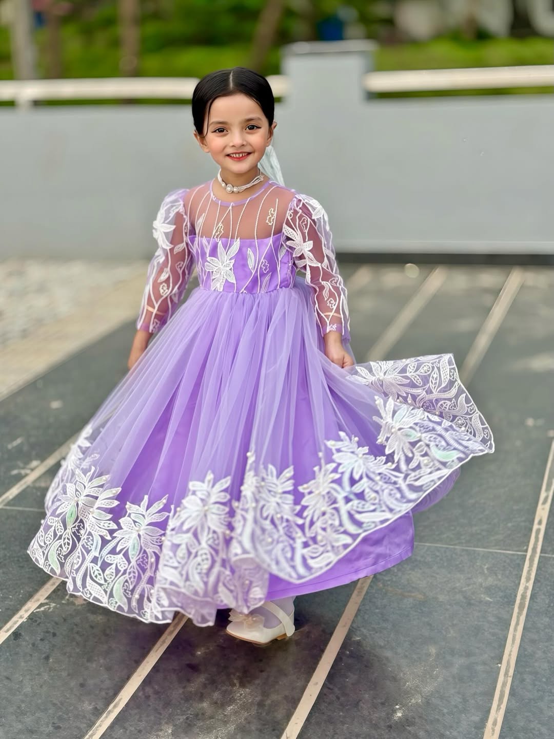 Lavender Fairy Designer Stylish Gown