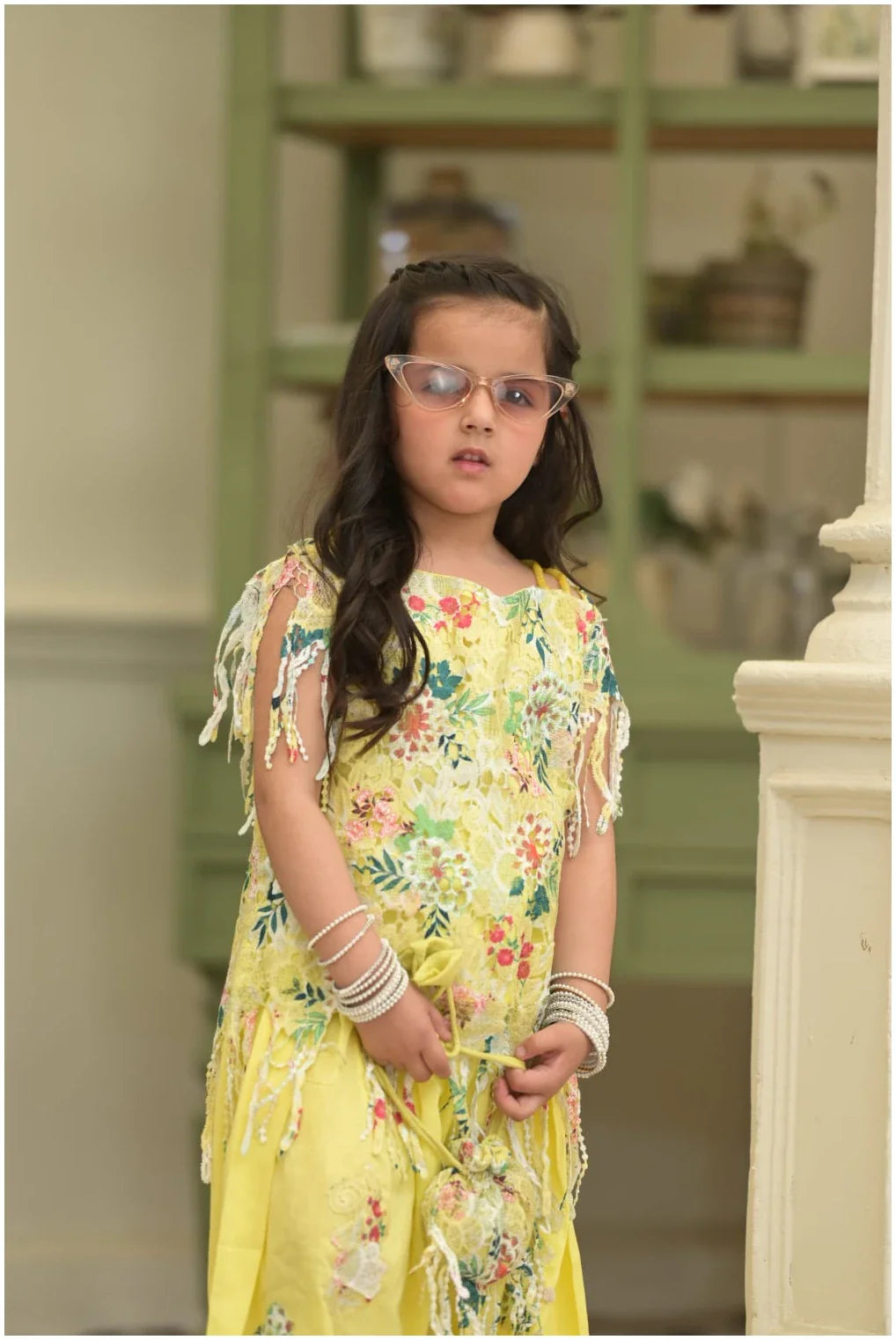 Sunehri Phool – Floral Elegance Kids Palazzo Set