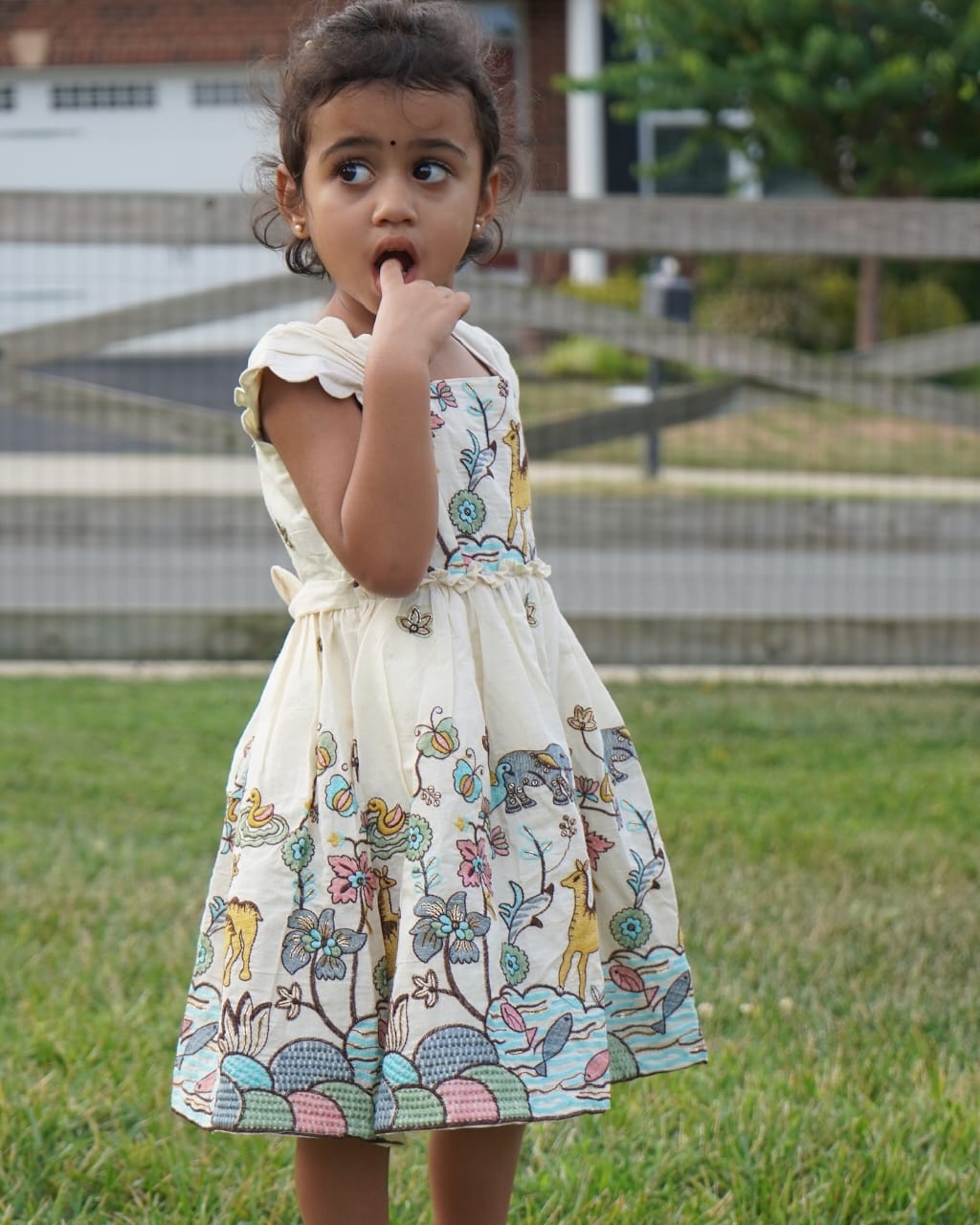 Luxury Khadi Cotton Heavy Embroidery Work Kids Frock