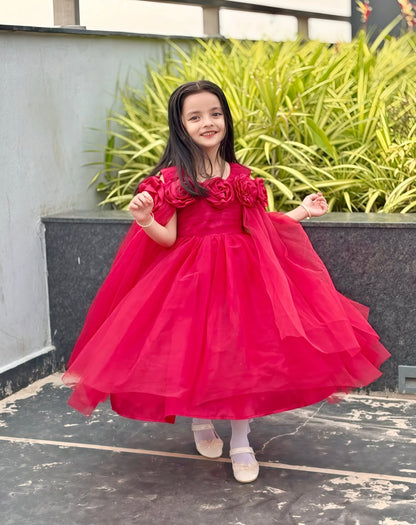 Royal Red Princess Partywear Gown