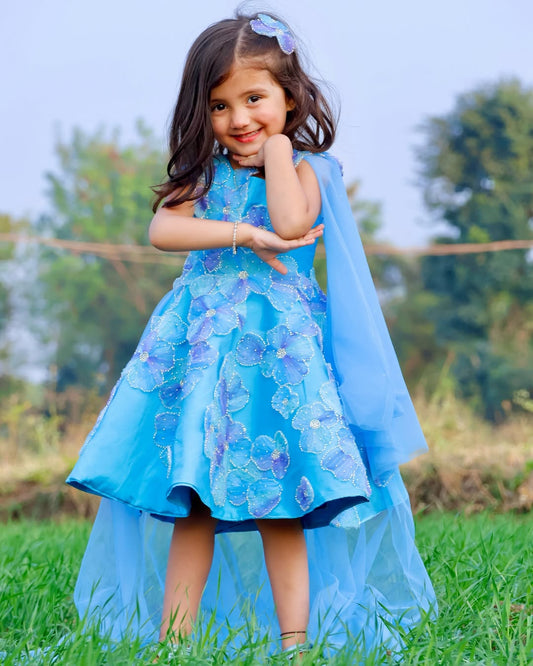Ocean Bloom High-Low Dress