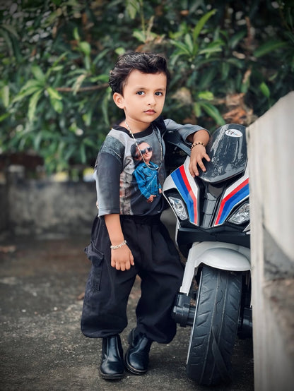 Little Biker Boss Graphic Tee & Jogger Set