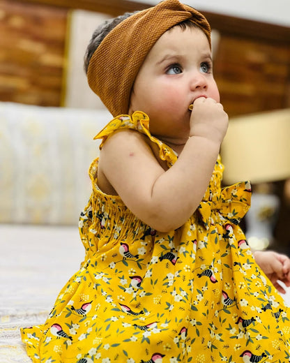 Aanya Yellow Bloom Dress