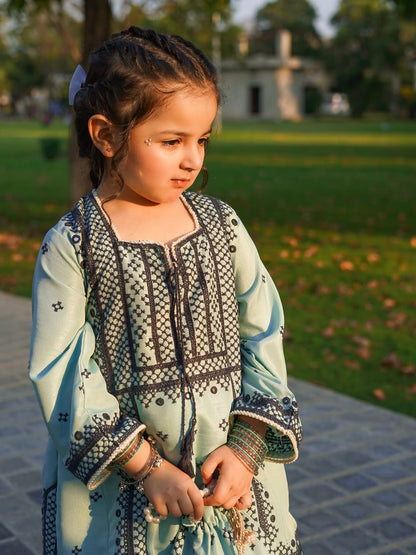 Zehra Mint Elegance Kurta Palazzo Set
