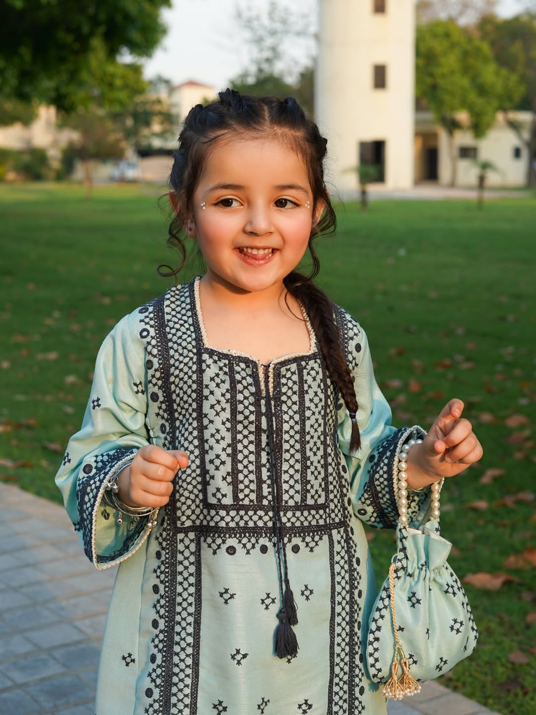 Zehra Mint Elegance Kurta Palazzo Set