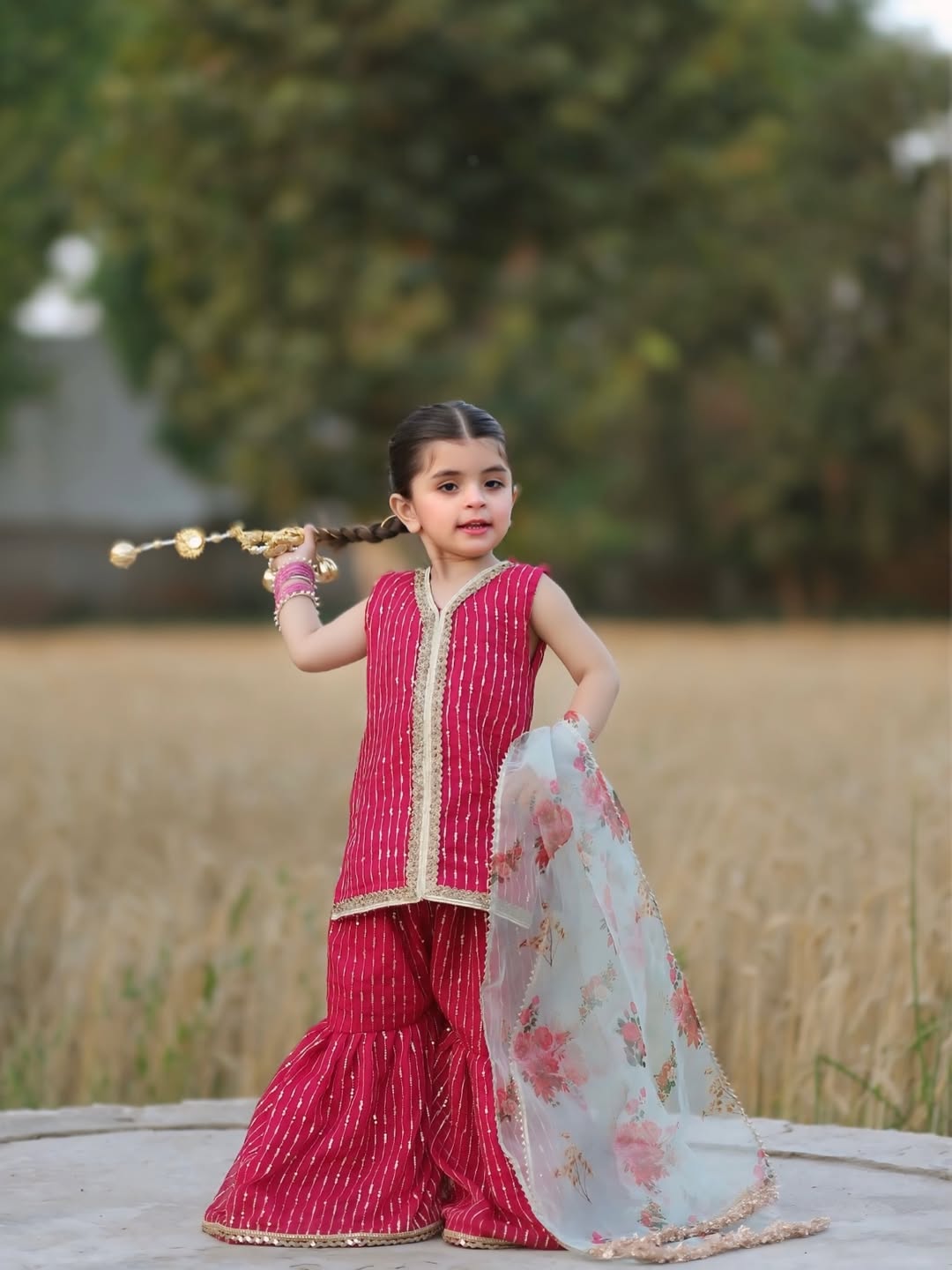 Aadhya Rani Pink Sharara Set