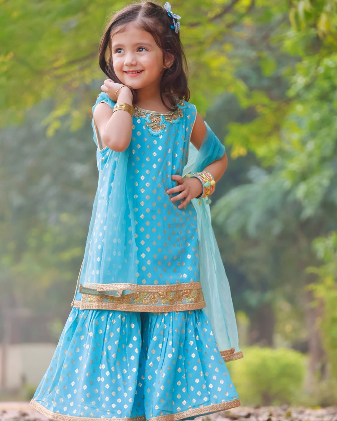 Sky Bloom Ethnic Sharara Set