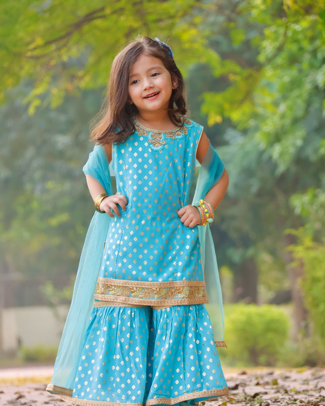 Sky Bloom Ethnic Sharara Set