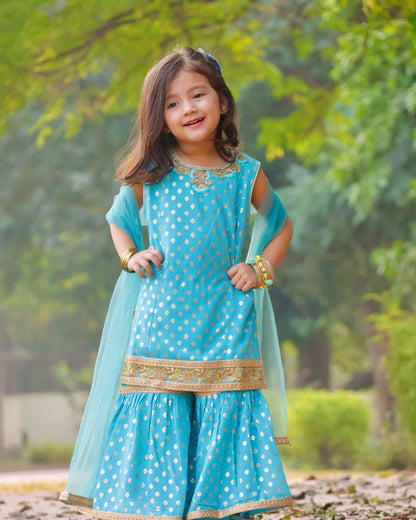 Sky Bloom Ethnic Sharara Set