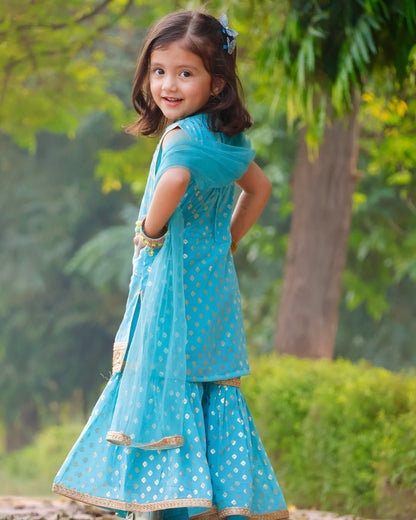 Sky Bloom Ethnic Sharara Set